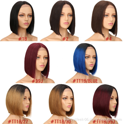 Rebecca  Hair Brazilian Straight Human Hair Wigs Short Bob Wigs For Women Can Show Your Own Hairline Super Natural